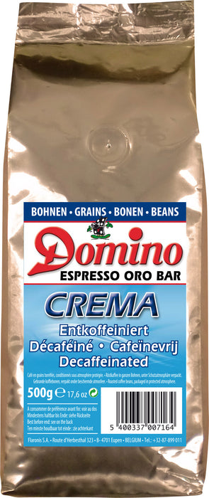 DOMINO - CAFE EN GRAINS -  ORO BAR CREMA - DÉCAFÉINÉ  500G