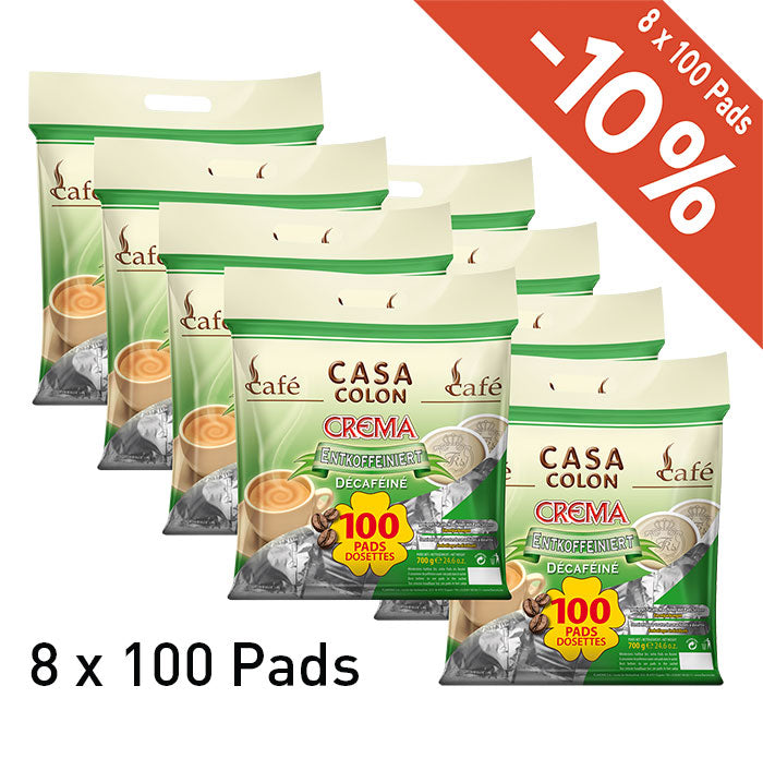 CASA COLON - SENSEO®* COMPATIBLE COFFEE PADS - DECAFFEINATED - 800 PCS
