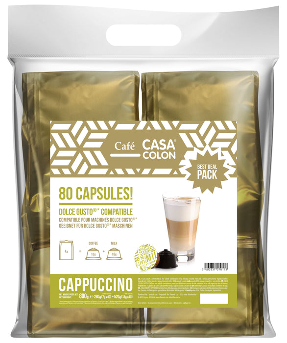 CASA COLON - DOLCE GUSTO® COMPATIBLE COFFEE CAPSULES * - CAPPUCCINO - 80 PCS