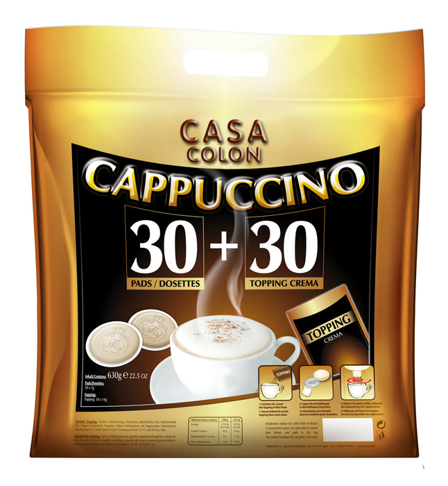CASA COLON - DOSETTES DE CAFÉ COMPATIBLES SENSEO®* - CAPPUCCINO - 30+30 PCS