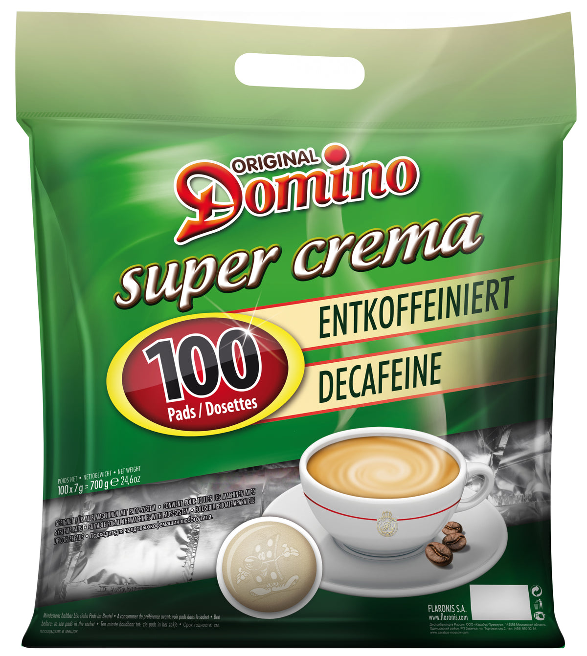 dosettes de café compatibles SENSEO® DECAFEINE - MAXIMO- Emballage