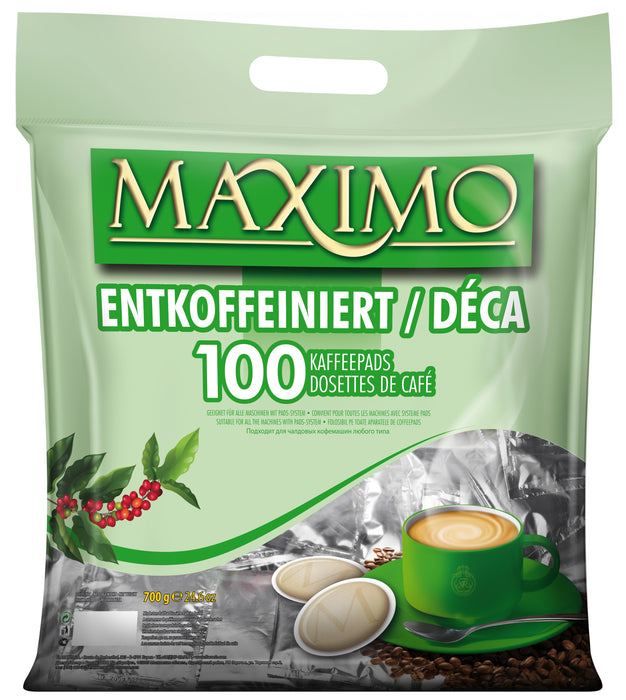 MAXIMO - SENSEO®* COMPATIBLE COFFEE PADS - DECAFFEINATED - 100 PCS