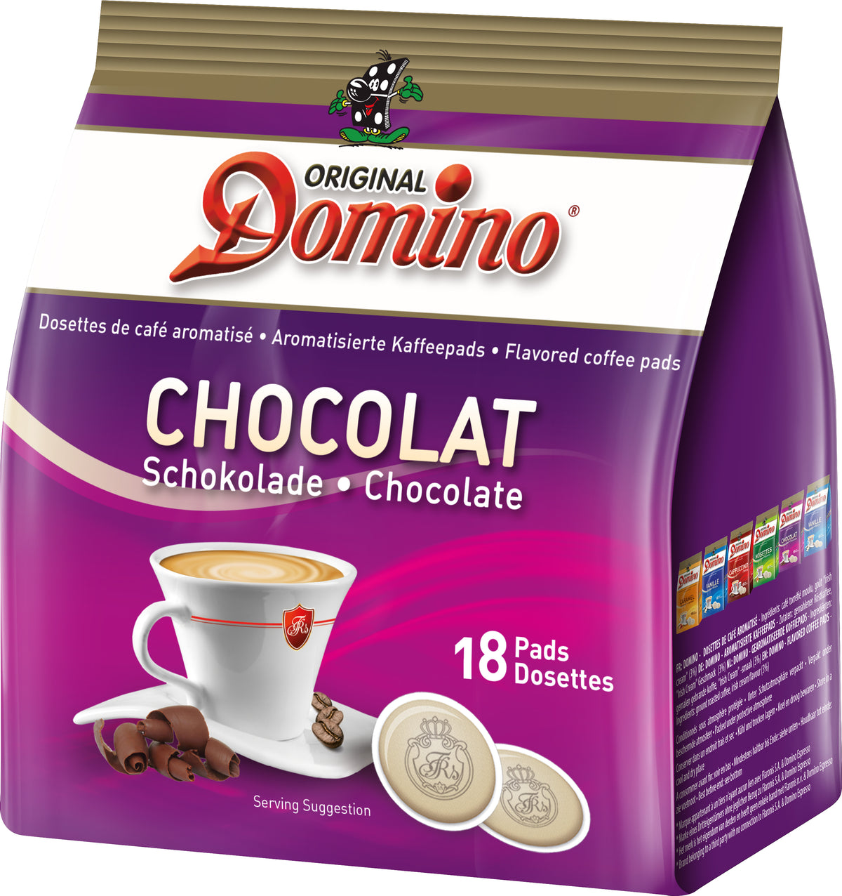 DOMINO - DOSETTES DE CAFÉ COMPATIBLES SENSEO®* - CHOCOLAT - 18 PCS —  Flaronis