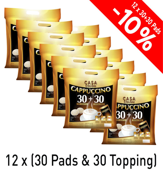 CASA COLON - SENSEO®* COMPATIBLE COFFEE PADS - CAPPUCCINO - 360 + 360 PCS