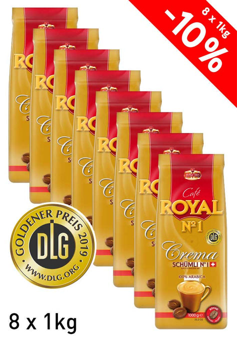 ROYAL N°1 - KAFFEEBOHNEN - CREMA SCHÜMLI- 100% ARABICA  - DLG GOLDMEDAILLE - 1 KG